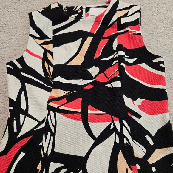 Hugo Boss Diganira Abstract Print Sleeveless Sheath Dress Sz 6 Officecore - Picture 2 of 13